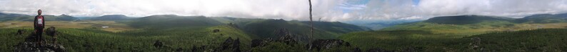 круговая панорама со скалы "12" у перевала к Гонге.