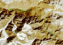 Sentinel 2023-03-15, максимальный уровень озер ниже Западного Пшарта, ГМС затоплена