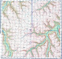 95. Карта короткого участка реки Аян ниже реки Хукэлчэ