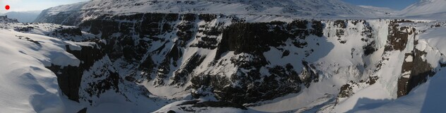 панорама с левого борта каньона, путь спуска