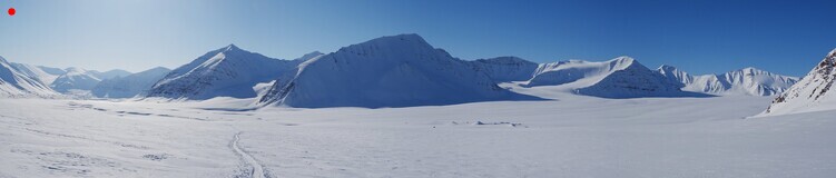 панорама ледника Lisbetbreen