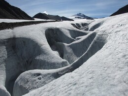 ледовое русло на леднике Клюкина