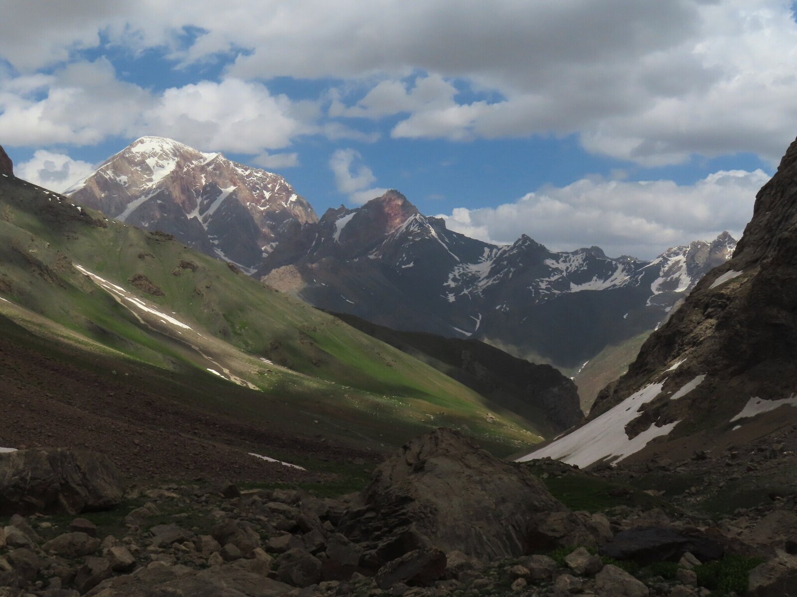        . view down the valley to mountains behind Arch river