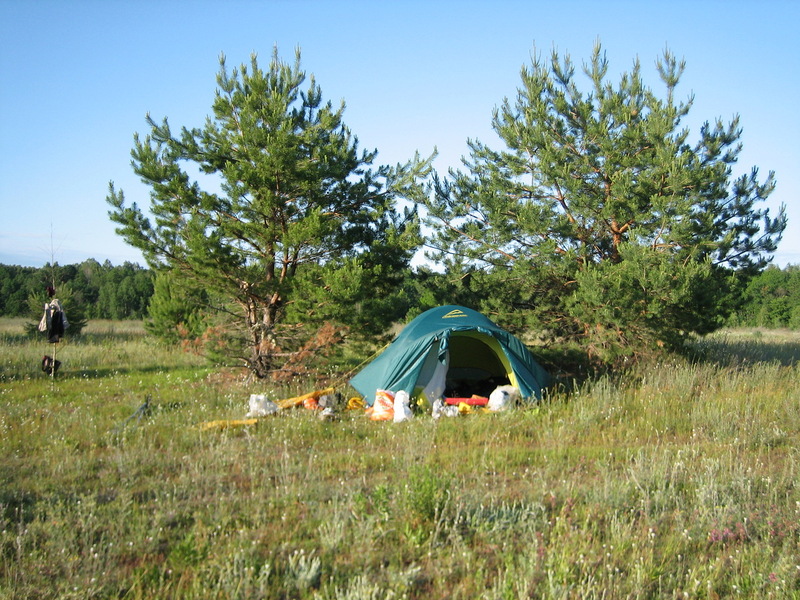степная стоянка, палатка