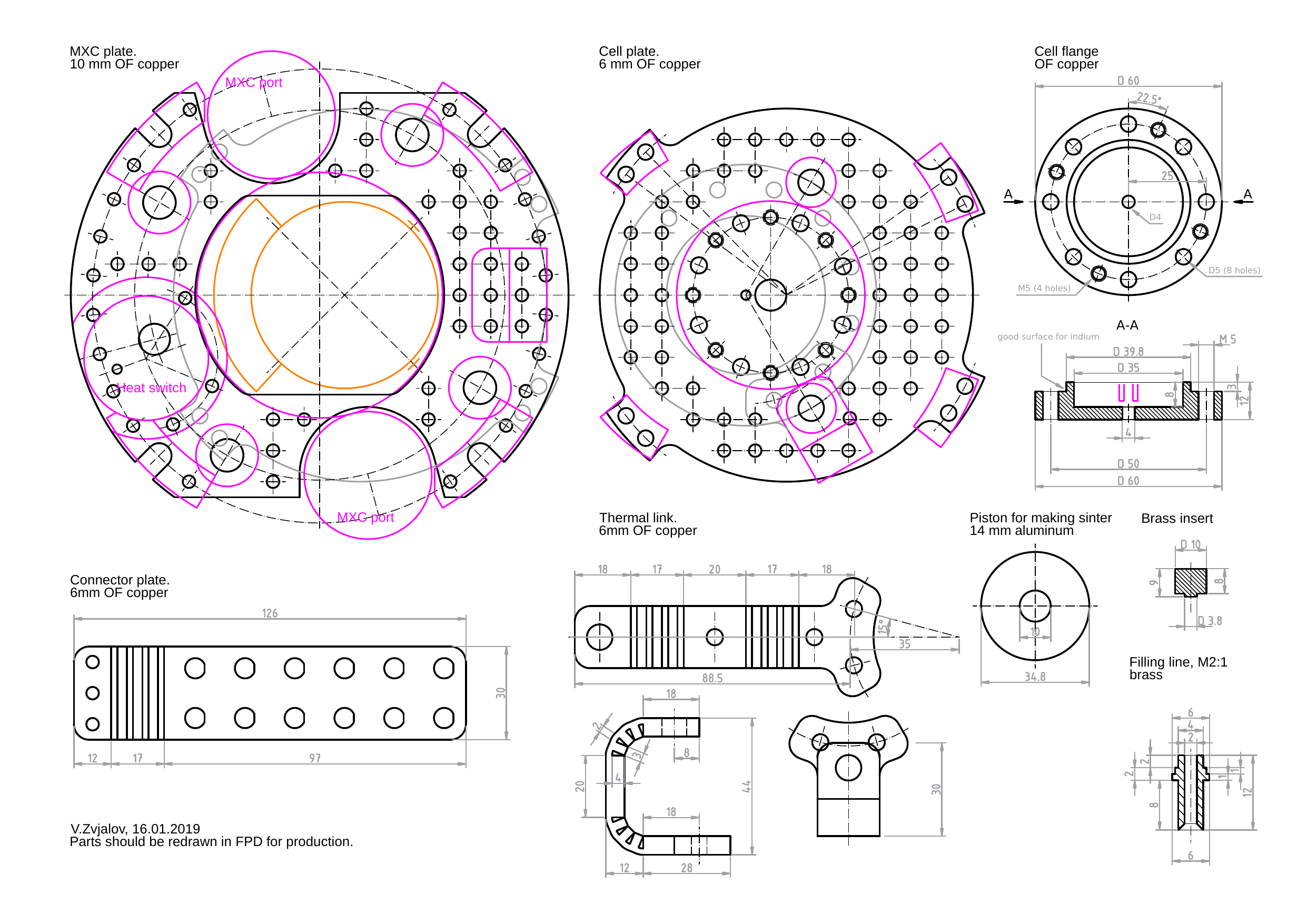 Drawings: plates, cell flange DXF(plates)