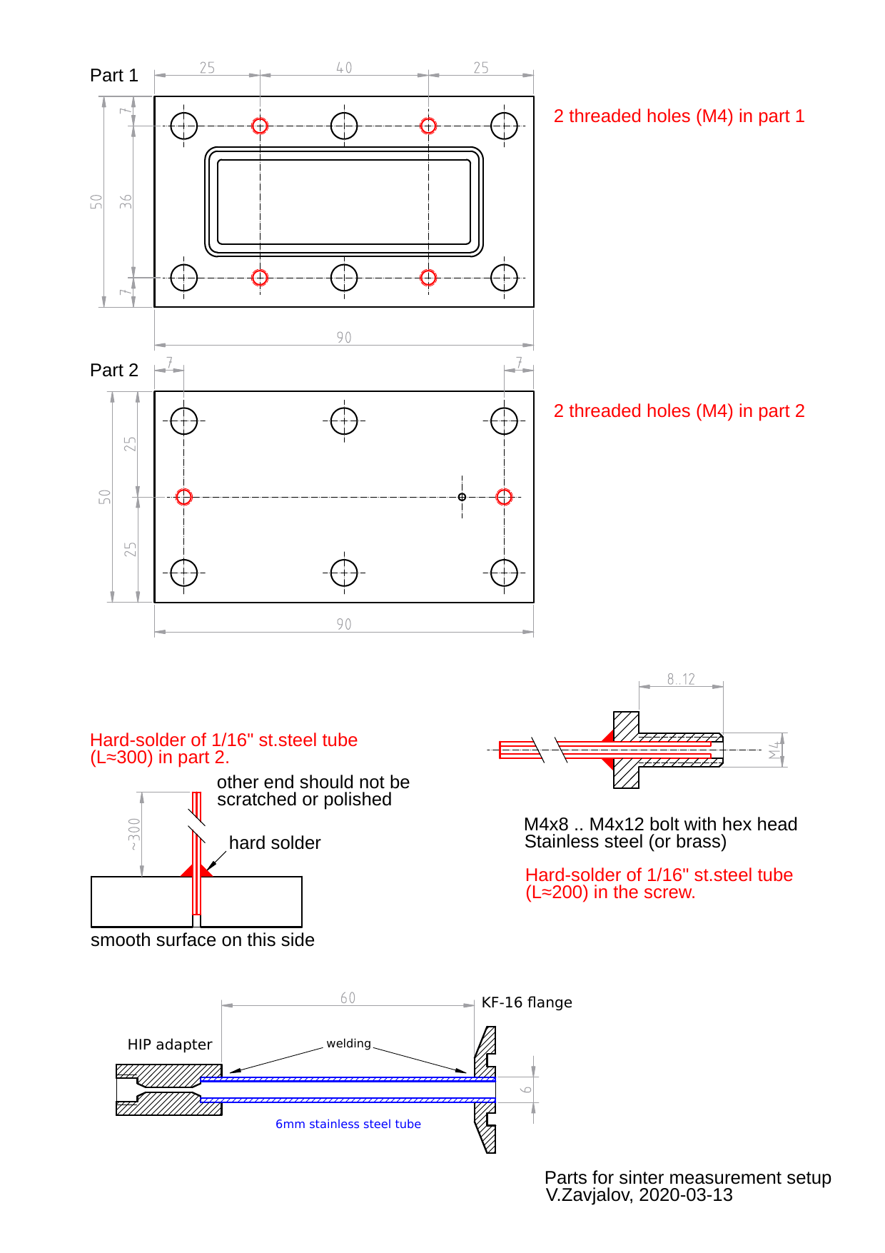 additional holes and parts for the setup, drawing for workshop (final dimensions are different) DXF(sinter_box2)