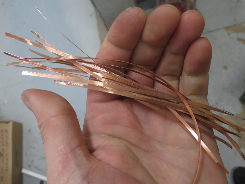 2mm-wide foil stripes (0.1mm copper) for making NMR probes