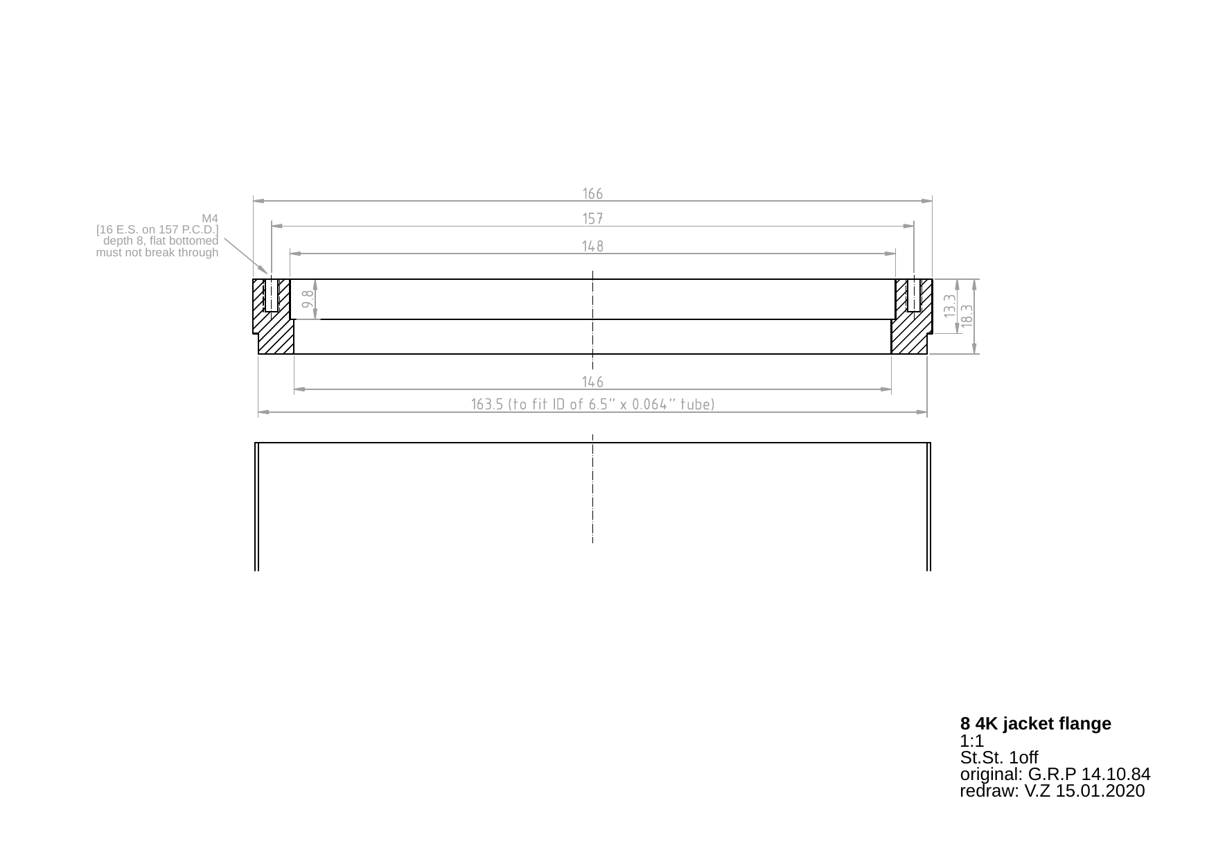 Vacuum can flange DXF(4K_jacket)