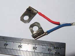 connector for compensation coil (Nb plates welded to inner core of superconductive wire)