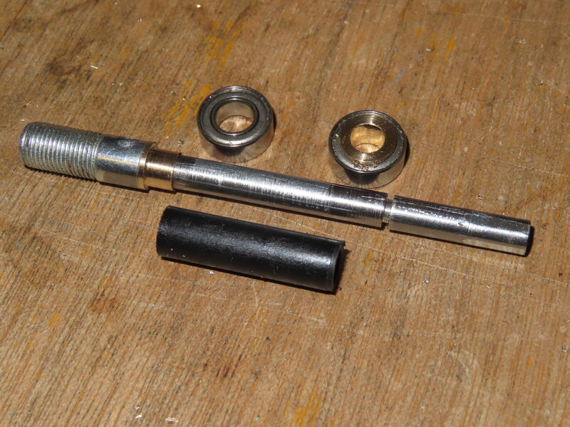 it was hard to machine accurate place for bearings; at the end I made brass adapters